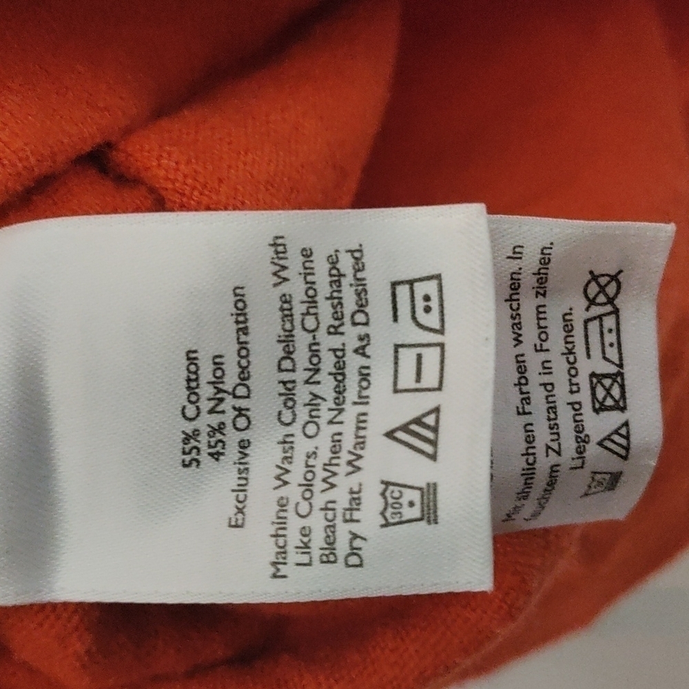 Eddie Bauer orange long sleeve sweater size medium v neck - Picture 3 of 4